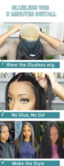 KYNKÉ Black Glueless Deep Ripple Wig 18–40”
