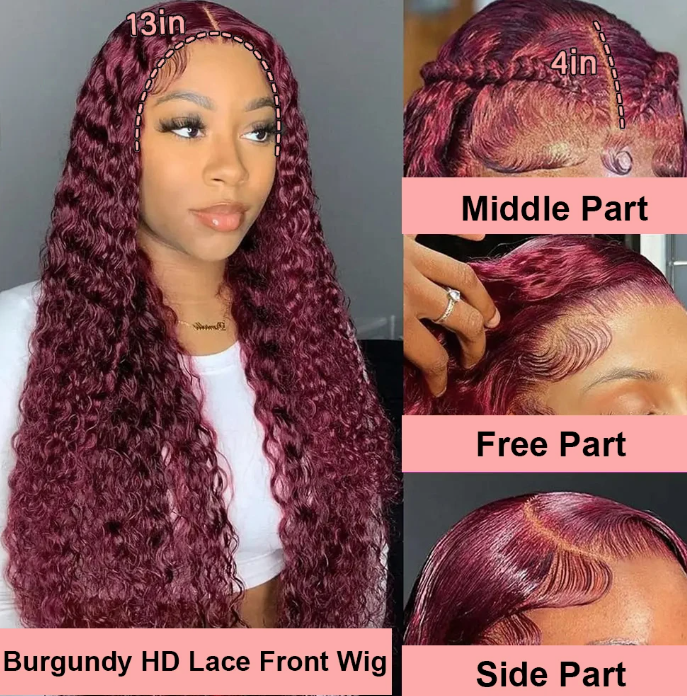 KYNKÉ Red Glueless Wave Wig 26–32”