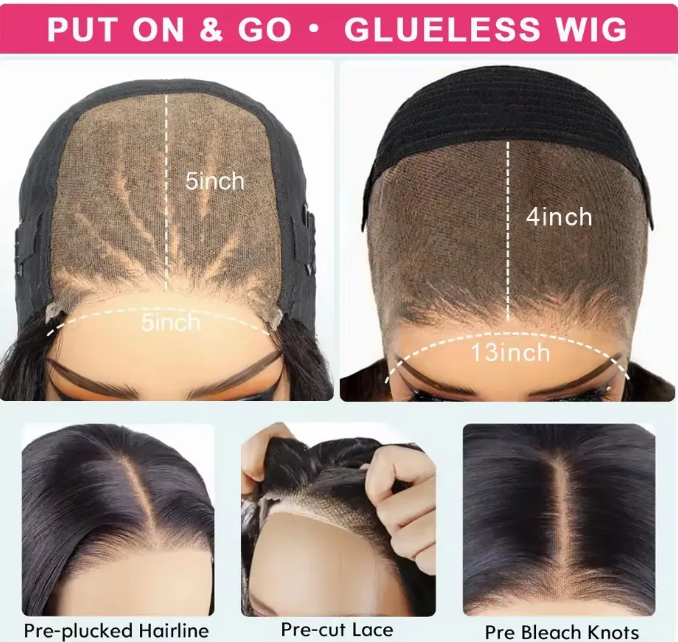 KYNKÉ Black Glueless Silk Straight Wig 16–34” 250% Density