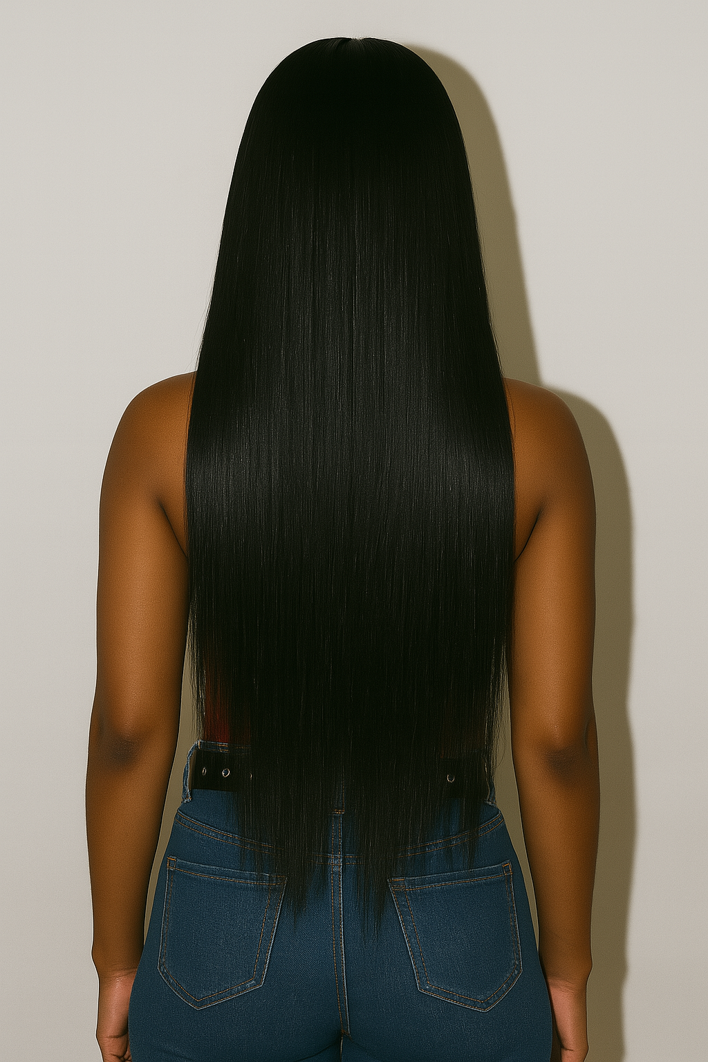 KYNKÉ Black Glueless Silk Straight Wig 16–34” 250% Density